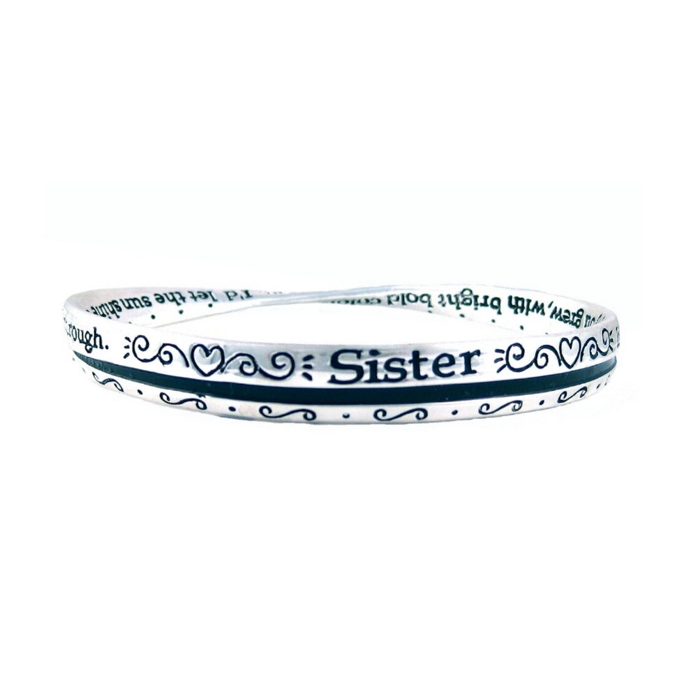 Sister Prayer Silver Tone Inspirational Bracelet